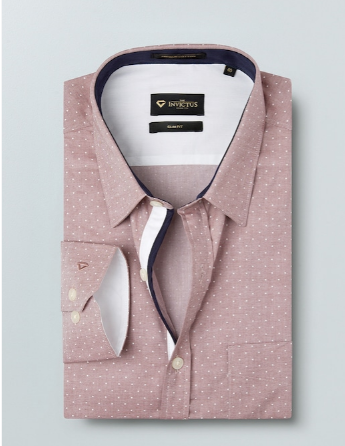 Mauve Printed Slim Fit Formal Shirt